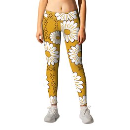 Harry Sunflower Shirt Flower Print Hippie Pop Art Floral Pattern Leggings | Golden, Sunflowerprint, Yellow, Curated, Repeatprint, Bigfloral, Yellowsunflowers, Sunflowers, Graphicdesign, Directionalprint 