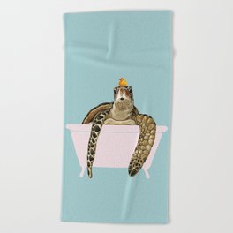 Sea Turtle in Bathtub Beach Towel