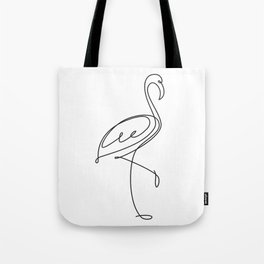 Flamingo bird one line drawing. Minimalist line art Tote Bag
