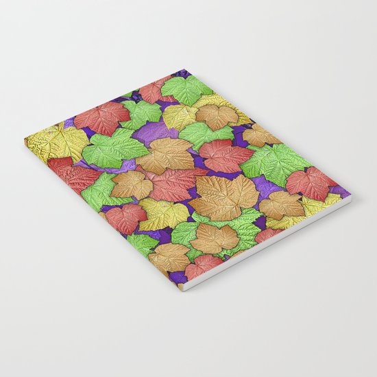 HAPPY MULTICOLOR THIMBLEBERRY LEAVES Notebook