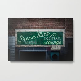 Green Mill Cocktail Lounge Vintage Neon Sign Uptown Chicago Metal Print