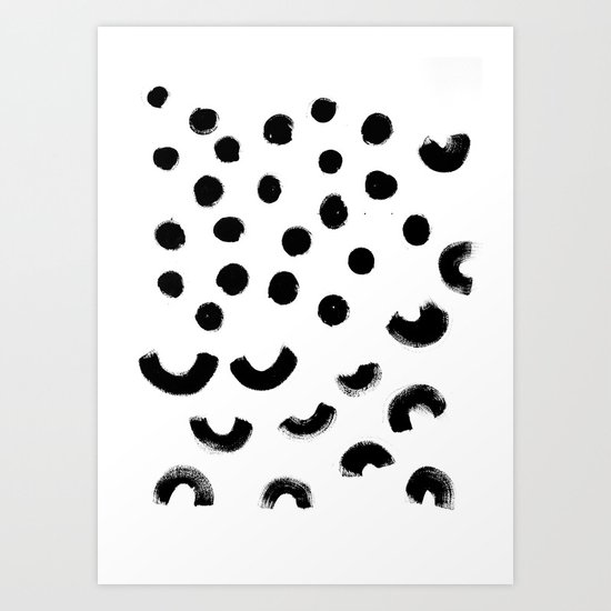 Black rainbows on a rainy day. Art Print