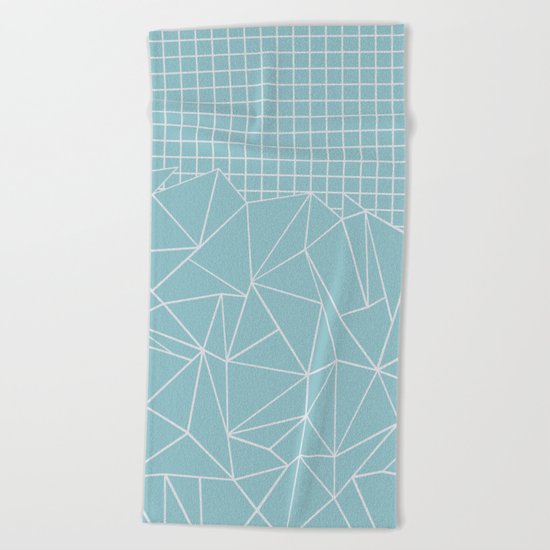 Ab Outline Grid Salty Beach Towel