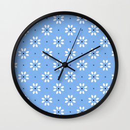 Daisy stitch - blue Wall Clock
