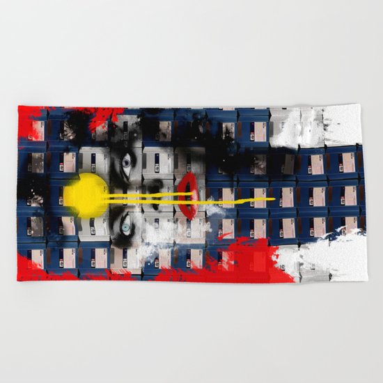 Disk Head 1 Beach Towel