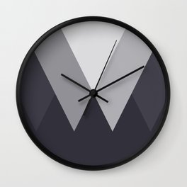 Sawtooth Inverted Blue Grey Wall Clock | Pointed, Searchlights, Grey, Teeth, Silhouette, Vector, Repetition, Jagged, Shades, Monochrome 