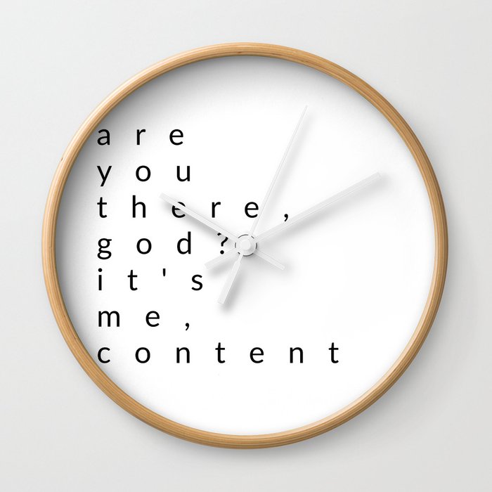 are you there, god? it's me, content Wall Clock