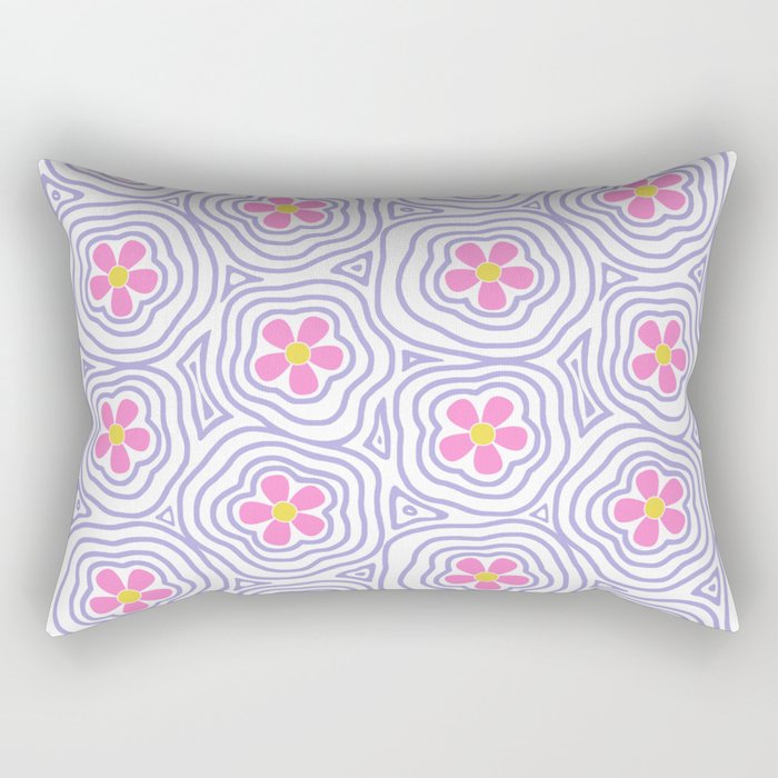 Y2K Flower Power // Groovy Lilac Rectangular Pillow