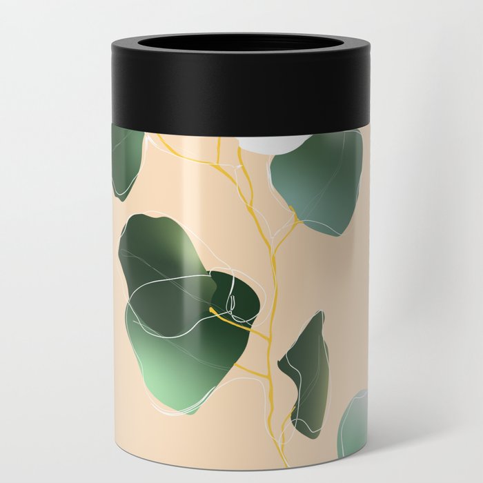 Minimalistic Floral Eucalyptus Art Design  Can Cooler