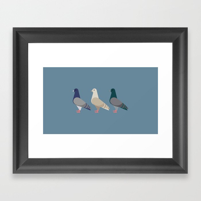 New York Normal: Pigeons. Framed Art Print