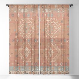 Heritage Traditional Moroccann Rug Design Sheer Curtain