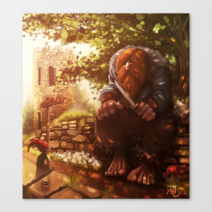 The troll and the gnome Canvas Print
