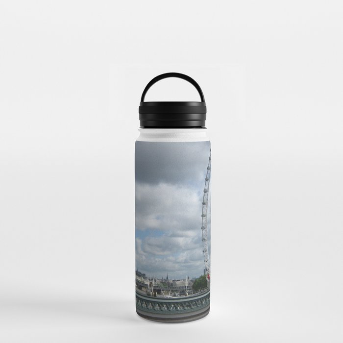 Great Britain Photography - London Eye Seen From A Bridge Water Bottle