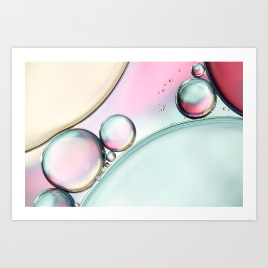 Aqua Fresh Bubble Abstract Art Print