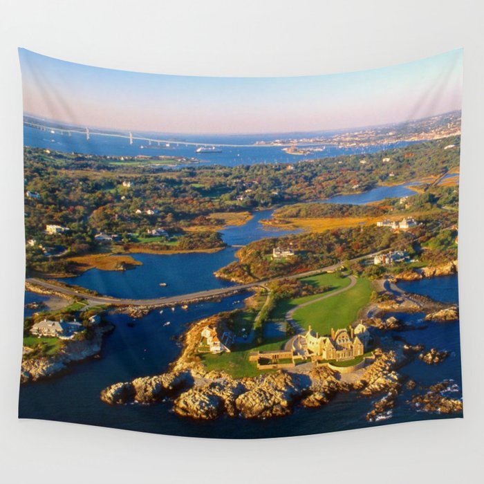 The Waves Mansion and Newport Bridge, Newport, Rhode Island Wall