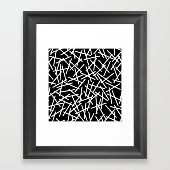 Kerplunk Black and White Framed Art Print