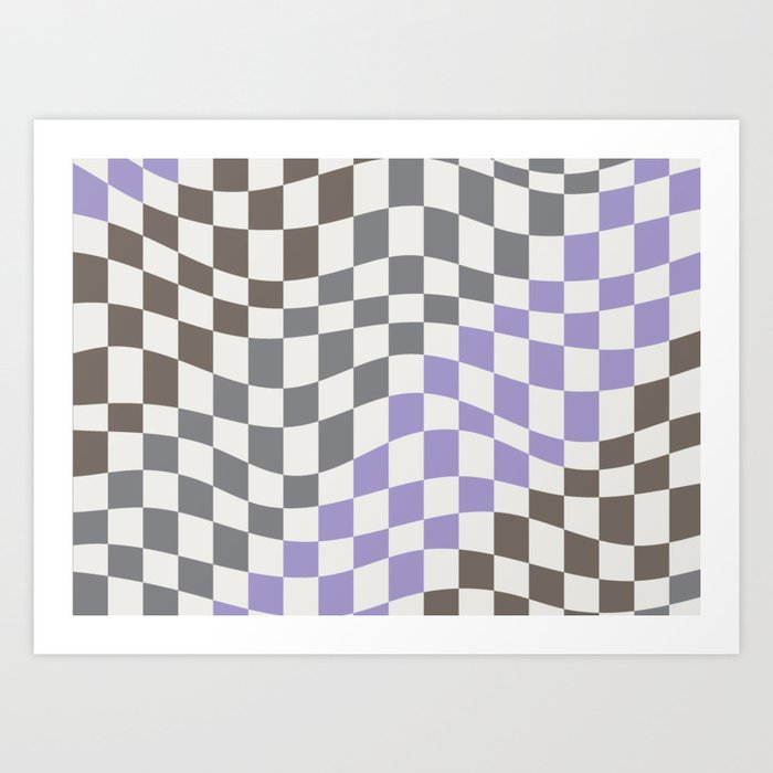 Glimpse of purple wavy checker Art Print