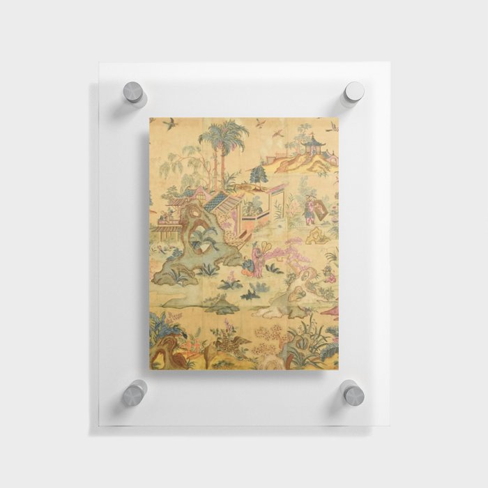 Antique 18th Century French Rococo Chinoiserie Landscape Floating Acrylic Print