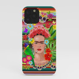 Frida Kahlo Floral Exotic Portrait iPhone Case