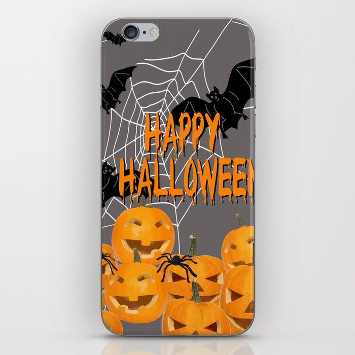 Pumpkins Happy Halloween Illustration iPhone Skin