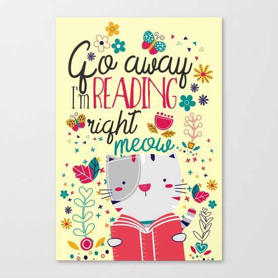 Reading Right Meow Canvas Print