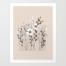 Wild and Free on Neutral Art Print