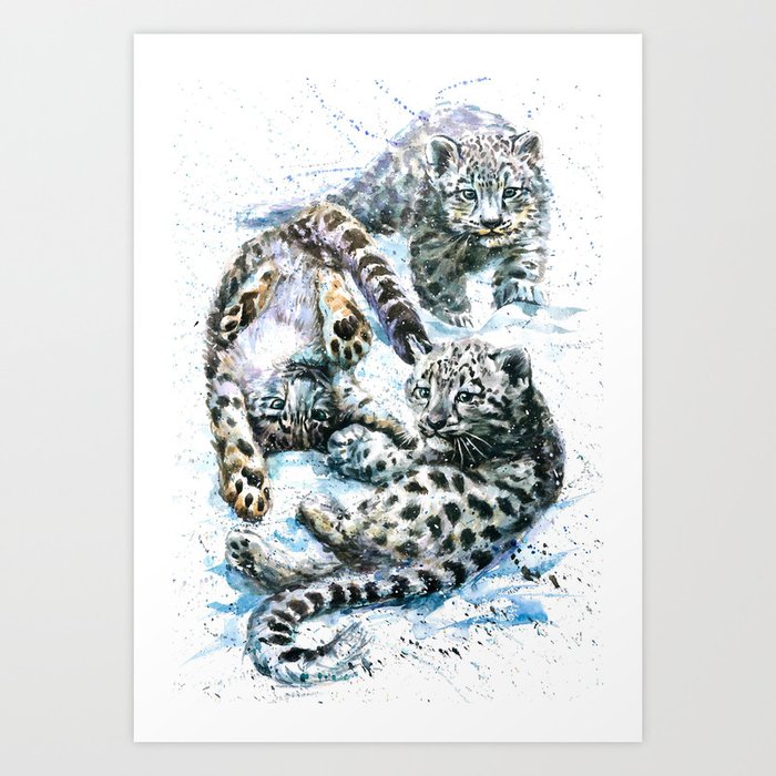 Little snow leopards Art Print