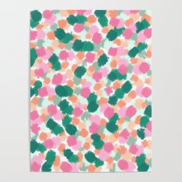 Pink and Green Splatters Poster