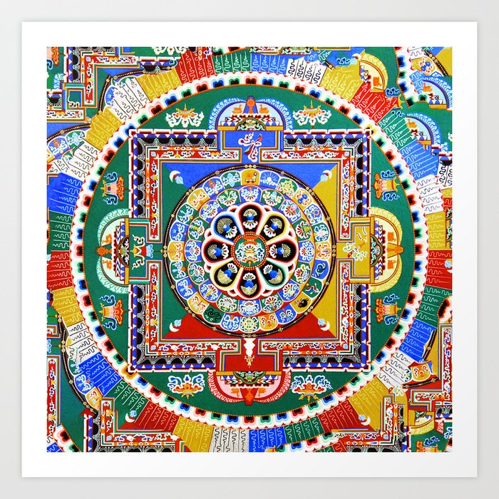 Tibet Sand Mandala RGBY Art Print