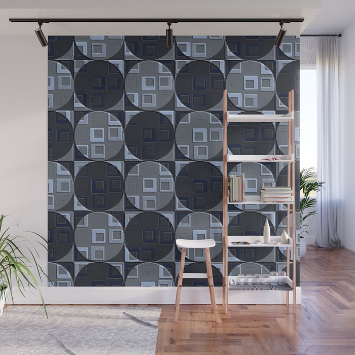 Art Deco No1–gray black silver Wall Mural