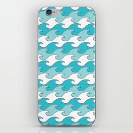 Silver Tipped Waves White Robins Egg Light Teal Seaside Ocean Beach iPhone Skin