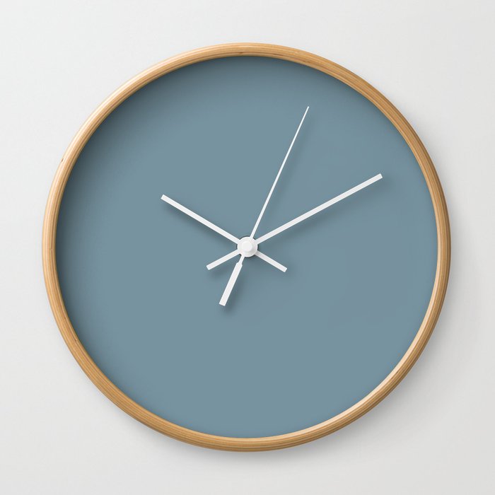 Solid Dusty Blue Color Wall Clock
