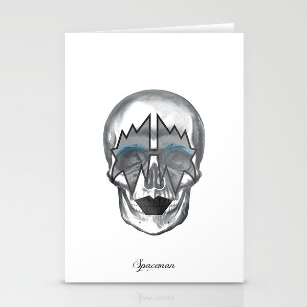 Spaceman-KISS skull Stationery Cards