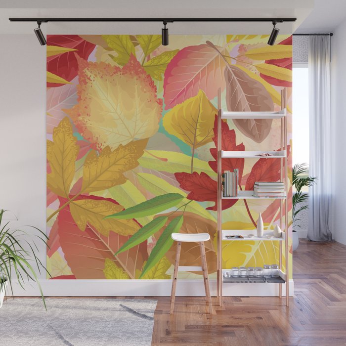 Autumn Leaves Inspiration Wall Mural