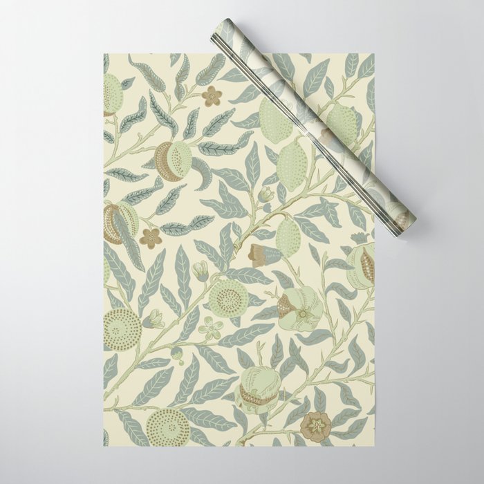 William Morris Exotic Fruit, Lemons and Pomegranates Wrapping Paper by mm  gladden