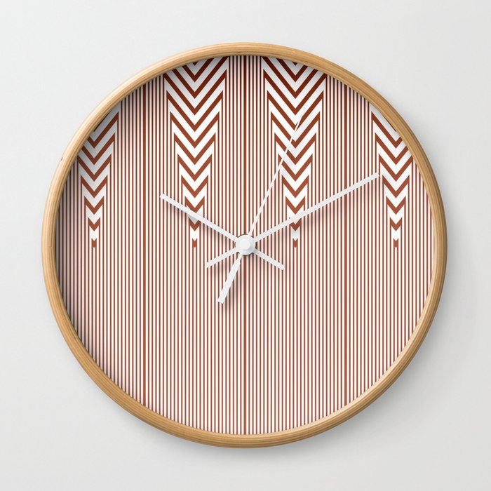 Art Deco Geometric Arrowhead Dusty Peach Design Wall Clock