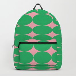 Retro Round Pattern - Green Pink Backpack