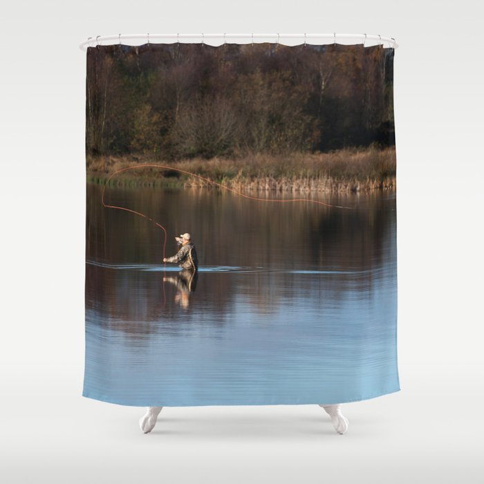 Gone Fishing Shower Curtain by stevepurnell Society6