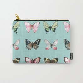 Watercolor Butterflies on Aqua Carry-All Pouch