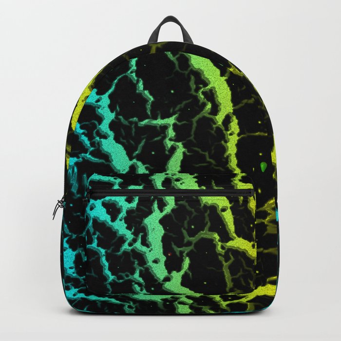 Cracked Space Lava - Cyan/Yellow Backpack