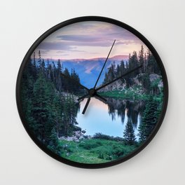 Hikers Bliss Perfect Scenic Nature View \ Mountain Lake Sunset Beautiful Backpacking Landscape Photo Wall Clock