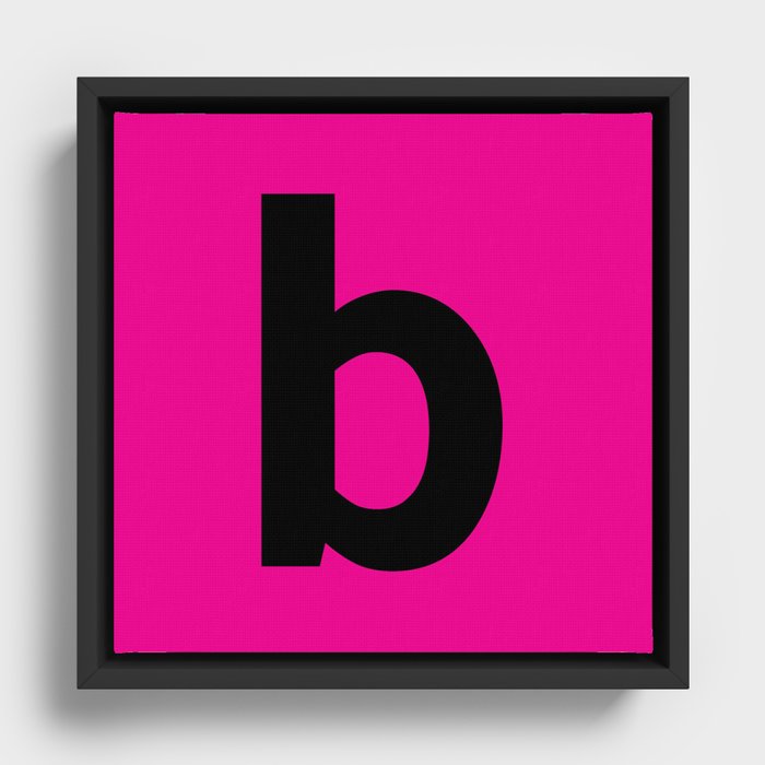 letter B (Black & Magenta) Framed Canvas