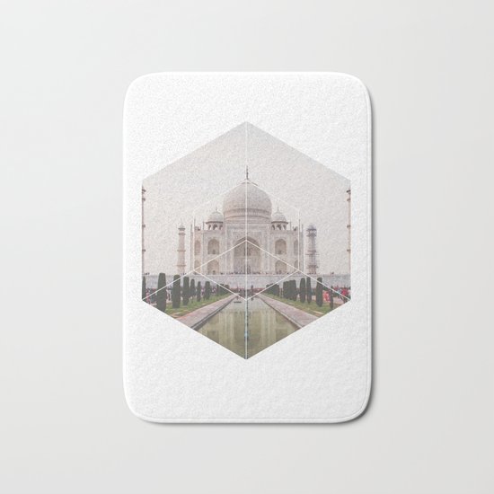 Taj Mahal - Geometric Photography Bath Mat