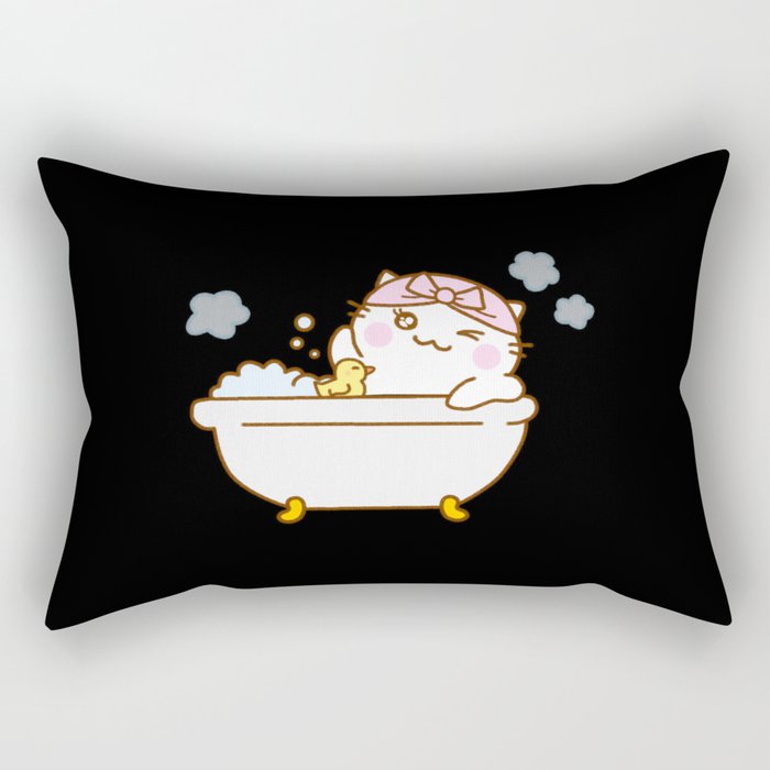 Kawaii Kitten Cat Cute Shower Rectangular Pillow