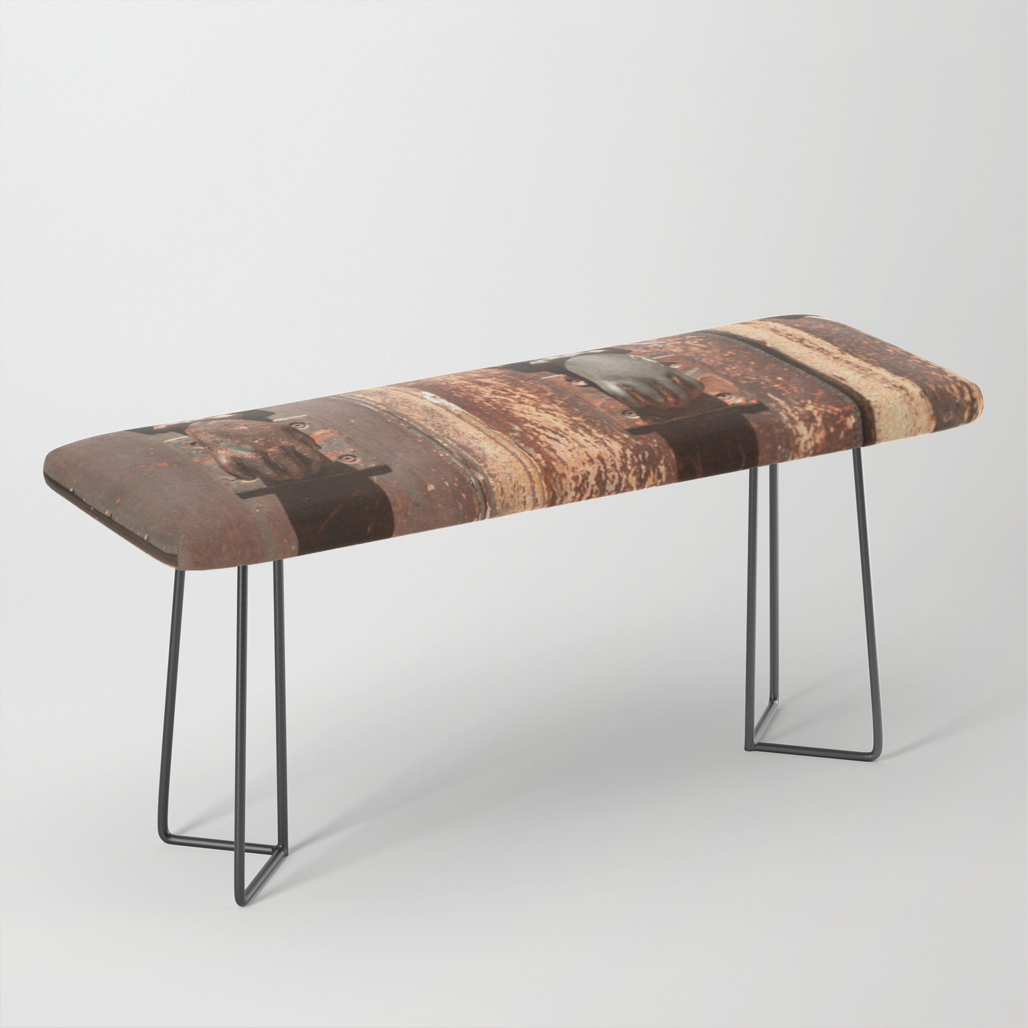 Antique Wooden Door With Hand Knockers Bench By Annaki Society6