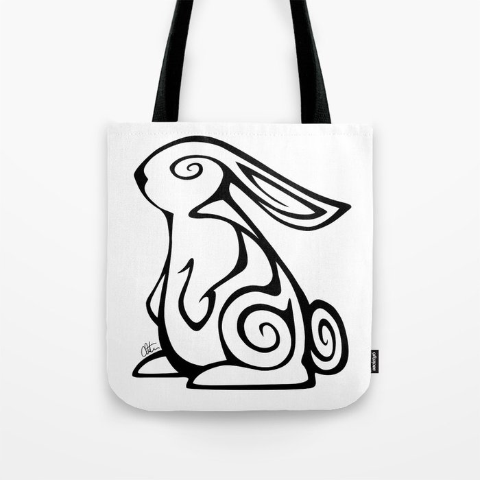 Rabbit Swirls Tote Bag