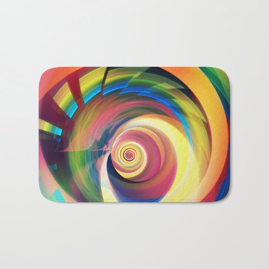 Spinning rainbow Bath Mat