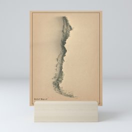Chile Relief Map 3D digitally-rendered Mini Art Print