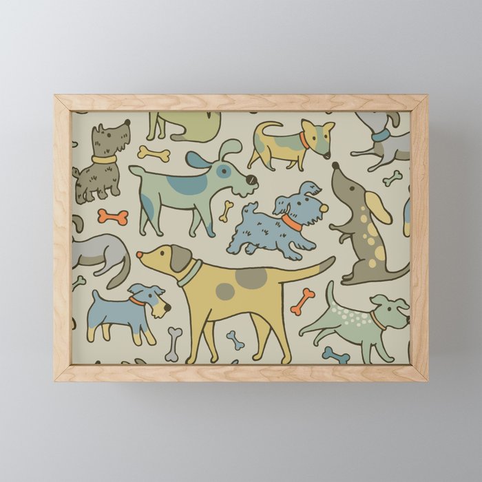 Dog Pattern 3 Framed Mini Art Print