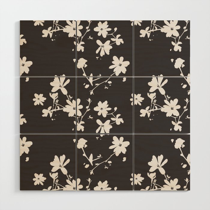 Magnolias Black and White  Wood Wall Art
